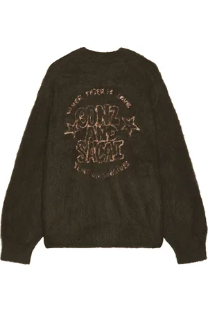 SACAI Gonz Mohair Knit Cardigan in Khaki - Olive. Size 2 (also in 3, 4).
