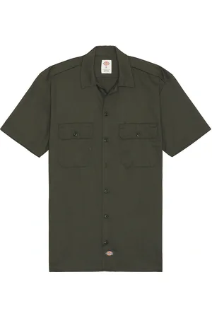 Dickies Original Twill Short Sleeve Work Shirt in Olive Green - Olive. Size S (also in ).