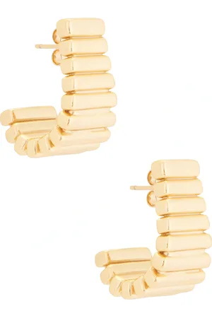 mega Stair Earrings in 14k Gold Plated - Metallic Gold. Size all.