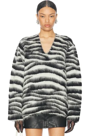 Marc Jacobs Brushed Zebra Sweater in Black & White - Black. Size L (also in S, XS).