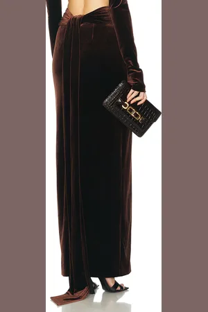 GALVAN Van Opstal Skirt in Chocolate - Chocolate. Size 34 (also in 38, 40).