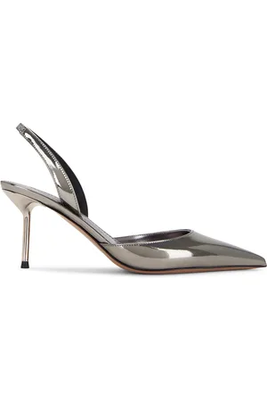 PARIS TEXAS Lidia Slingback Heel 75 in Gunmetal - Metallic Silver. Size 39.5 (also in 40).