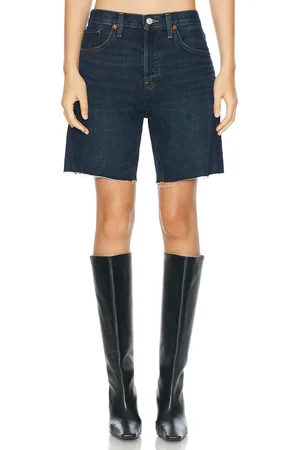 RE/DONE Boyfriend Cutoff Short in Palermo - Denim-Dark. Size 25 (also in 29).