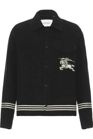 Burberry Striped Pocket Jacket in Brisk - Grey. Size L (also in M, XL/1X).
