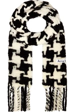 Acne Studios Scarf in White & Black - Black. Size all.