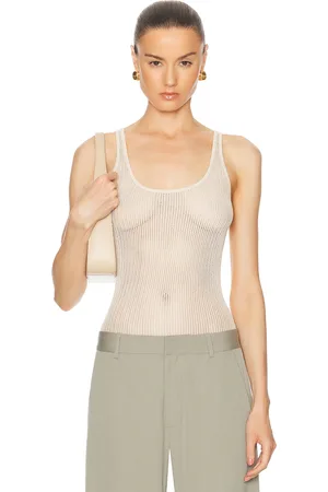 St Agni Fine Crochet Cami Top in Sand - Beige. Size XS (also in ).