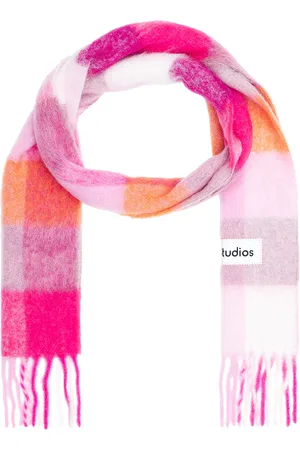 Acne Studios Vally Scarf in Pink Fuchsia & White - Pink. Size all.