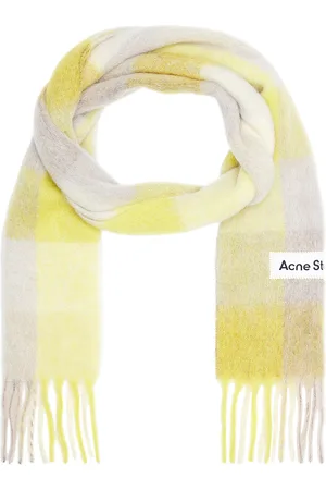 Acne Studios Vally Scarf in Beige & Yellow - Yellow. Size all.