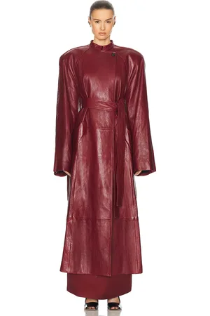 Khaite Rothen Coat in Oxblood - Red. Size M (also in S).