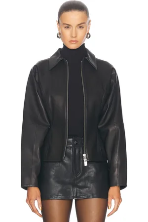 The Sei Fitted Leather Jacket in Black - Black. Size 6 (also in ).