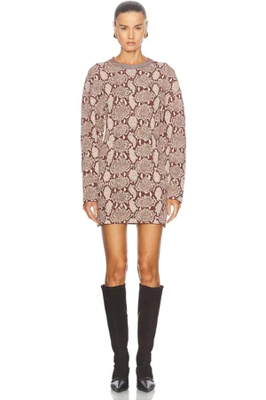 SIMON MILLER Wallis Knit Dress in Snake Print - Beige. Size M (also in S, XS).