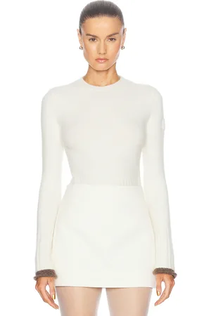 Moncler Long Sleeve Top in White - White. Size L (also in M, S, XS).