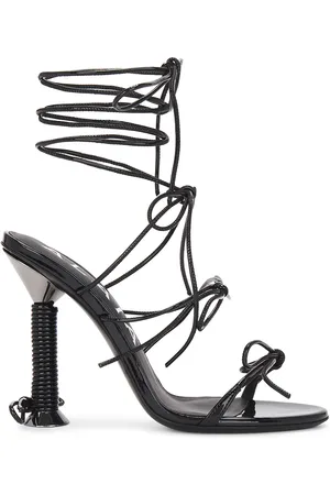 Alaïa Strappy Sandal in Noir & Argent - Black. Size 36 (also in 38).