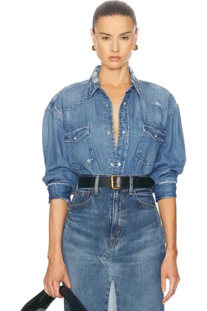 Ralph Lauren Western Shirt in Onslow Wash - Denim-Medium. Size L (also in XL).