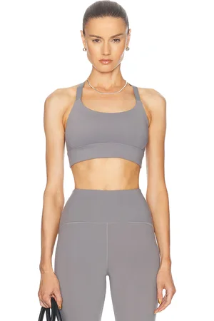 Beyond Yoga Powerbeyond Strive Long Line Bra in Iron Gray - Grey. Size XS (also in ).