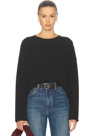 Leset Zoe Crewneck Top in Chocolate - Chocolate. Size L (also in ).