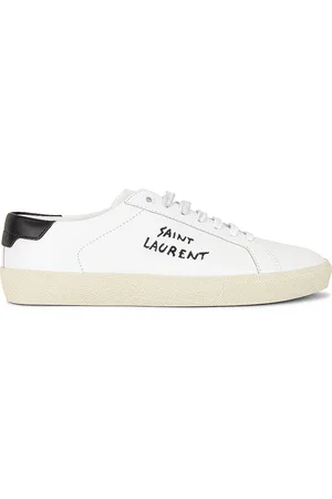 Saint Laurent Court Classic Signature Sneakers in Blanc Optique & Nero - White. Size 40.5 (also in 36, 36.5, 37, 37.5, 38.5, 39, 40, 42).