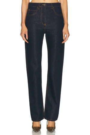 Etro Straight Leg in Multicolour On White Base - Denim-Dark. Size 27 (also in 28, 29).