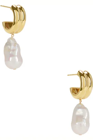 Agmes Baroque Juliette Earrings in Gold Vermeil & Pearl - Metallic Gold. Size all.