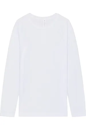 alo Triumph Long Sleeve Tee in White - White. Size XL/1X (also in ).