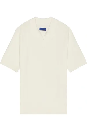 Saturdays NYC Alex Merino Wool Open Placket Polo in Ivory - Cream. Size L (also in ).