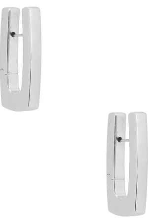 Bottega Veneta Hoop Earrings in Silver - Metallic Silver. Size all.