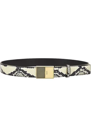 Khaite Elio 30mm Belt in Natural & Antique Gold - Cream. Size 70 (also in 90).