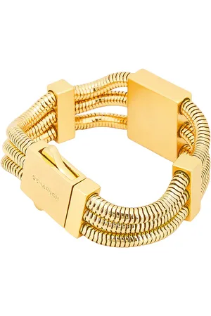 DEMARSON Laina Bracelet in 12k Shiny Gold & Worn Gold - Metallic Gold. Size all.