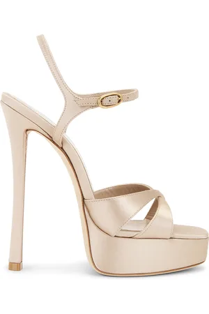 Saint Laurent Arancha Sandal in Partridge Pink - Metallic Neutral. Size 39.5 (also in 40, 41).