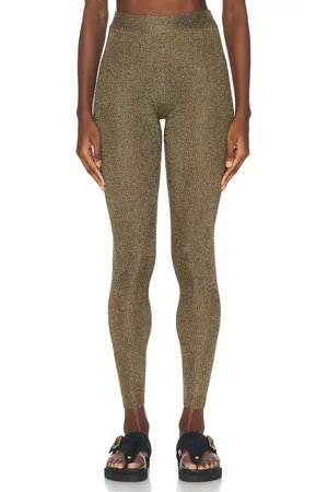 Isabel Marant Jouna Legging in Dark Khaki - Metallic Gold. Size 34 (also in 38, 40, 42).