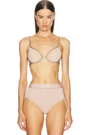 CUUP Mesh Plunge Bra in Sand & Taupe - Neutral. Size 32D (also in ).