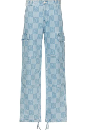 BLUE SKY INN Denim Cargo Jean in Blue Denim - Blue. Size XL/1X (also in ).