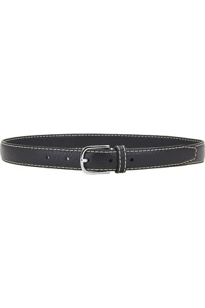Totême Slim Contrast Belt in Black - Black. Size 70 (also in 90).