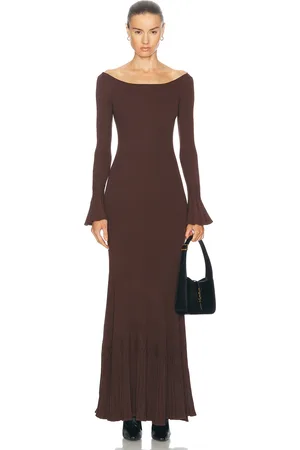 LPA Lainey Maxi Knit Dress in Chocolate Brown - Chocolate. Size L (also in M, S, XL, XS).