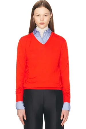 The Row Haius Top in Firetruck - Red. Size L (also in M, S, XL, XS).