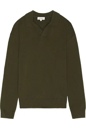 Frame Polo Sweater in Dark Olive - Dark Green. Size S (also in XL).