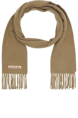 Acne Studios Canada Skinny Scarf in Khaki Green - Army,Brown. Size all.