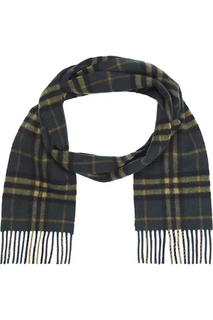 Burberry Check Cashmere Scarf in Shadow - Charcoal. Size all.