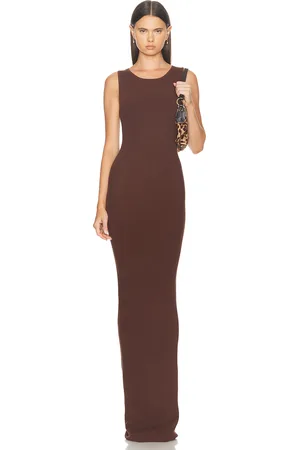 AEXAE Knit Tank Maxi Dress in Brown - Brown. Size L (also in ).