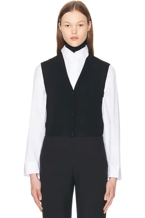 The Row Harrell Vest in Black - Black. Size L (also in M, XL, XS).