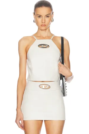 Diesel Backless Tank Top in Off White - White. Size 40 (also in 42).