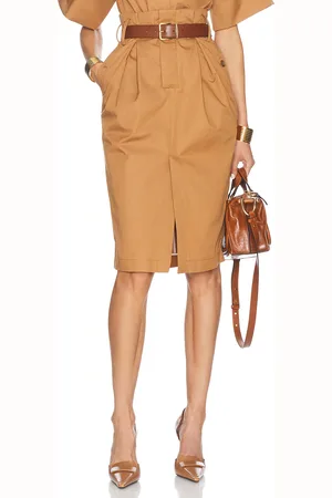 Helsa Paperbag Skirt in Caramel - Tan. Size M (also in S, XL, XS, XXS).