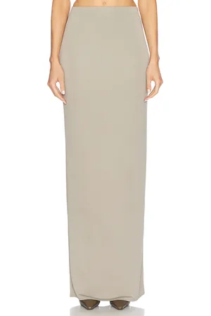 Helsa Matte Jersey Slim Skirt in Oyster - Grey. Size L (also in XL, XXS).
