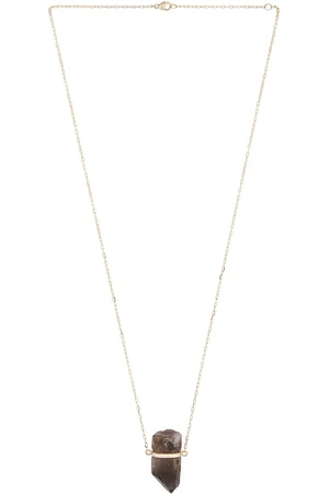 JIA JIA Smokey Quartz Gold Bar Necklace in Yellow Gold - Metallic Gold. Size all.