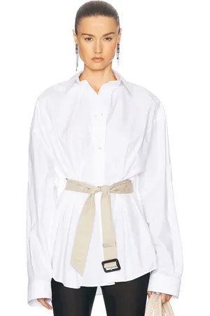 Balenciaga Belted Shirt in White - White. Size 1 (also in 2, 3).