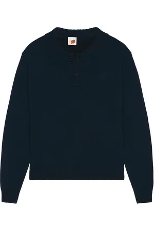 Sky High Farm Perennial Long Sleeve Polo in Navy - Navy. Size L (also in S, XL/1X).