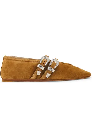 Le Monde Beryl Claudia Western Buckle Ballet Slipper in Taupe - Brown. Size 35 (also in 35.5, 38, 39, 40.5, 41.5, 42).