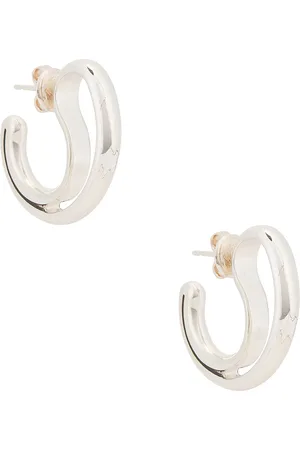 Bottega Veneta Hoop Earrings in Silver - Metallic Silver. Size all.