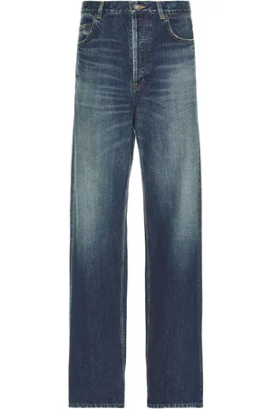 Saint Laurent High Rise Wide Leg Jean in Vintage Blue - Denim-Medium. Size 30 (also in 34, 36).