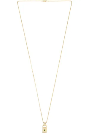 LOREN STEWART Padlock Wrap Necklace in Vermeil & Chrome Diopside - Green. Size all.
